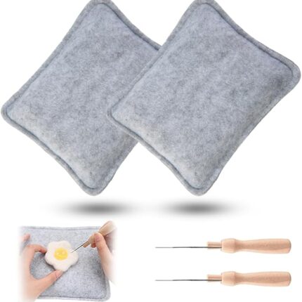 Felting Mat for Dry Felting, 20.5 x 25 cm, 2 Pieces, Needle Felting Mat, Tool Set with Felting