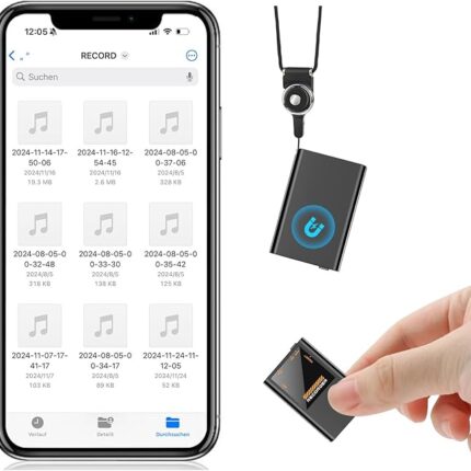 Mini Diktiergerät mit eingebautem Magnet,32GB Tragbares