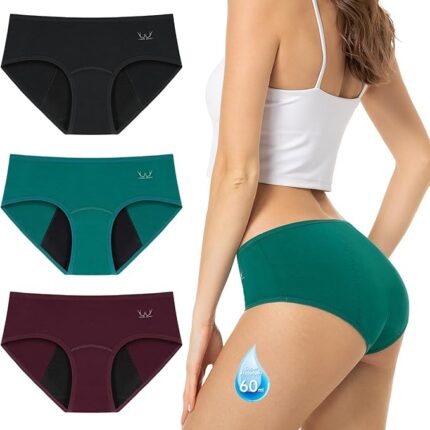 Periodenunterschwäsche Starke Blutung Baumwolle Menstruationsunterwäsche Damen & Mädchen