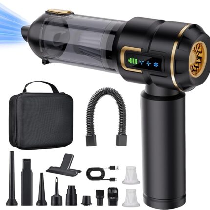 Handstaubsauger Akku, Autostaubsauger Kabellos 27000Pa Mini Staubsauger