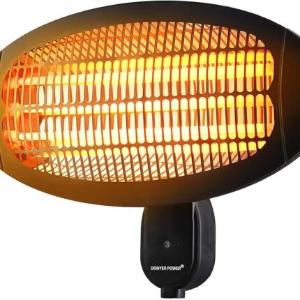 POWER Wand Deckenmontage Elektrische Quarz-Heizung 2000W im Freien für Patio IPX4 zertifiziert wasserdicht Schwarz