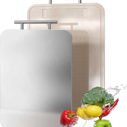 Titan-Schneidebrett, doppelseitig, reines Titan, Schneidebretter für Küche, reines Titan und Weizenstroh, PP,