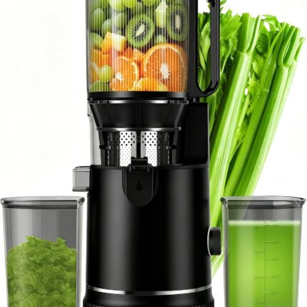 Estrattore Frutta e Verdura a Freddo 400W, Slow Juicer con Bocca XL 152 mm per Frutta e Verdura Intere, Filtro 3 in 1 (Succo, Sorbetto,