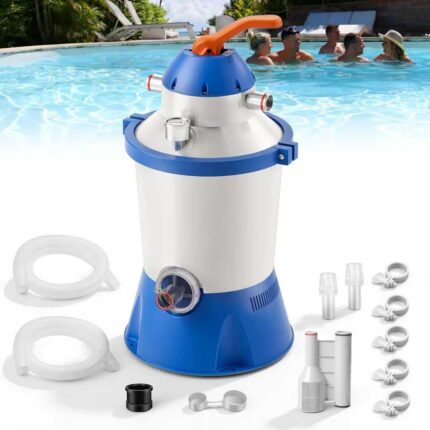 Sand Filter System Pool for Above Ground Pool 3785 L/h 90 W – Complete Set Pool Pump Sand Filter for Small Pools up to 12,000 Litres