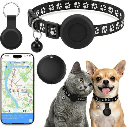 Cat GPS Tracker Compatible with iOS & Android, Cat Collar Tracker without ABO