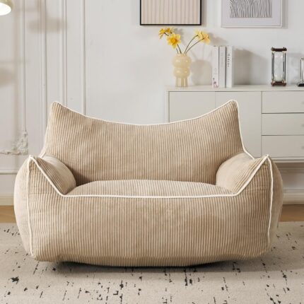 Cord Bean Bag with Backrest