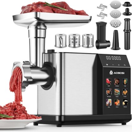 AAOBOSI Electric Meat Grinder [3000W Max] with LED Display