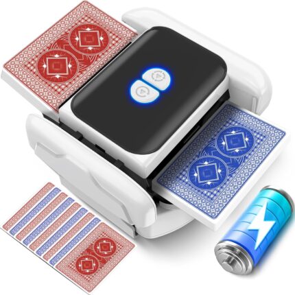 Card Shuffler Electric Automatic Shuffler Cards, USB Card Shuffler with Battery 2600 mAh