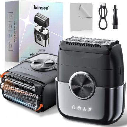 Kensen Men's Electric Shaver Mini Foil Shaver with 4 Flexible Shaving Heads,