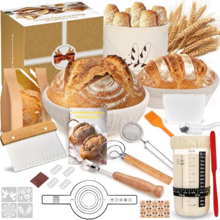 Gärkörbchen Set mit 2 Natürliches Rattan