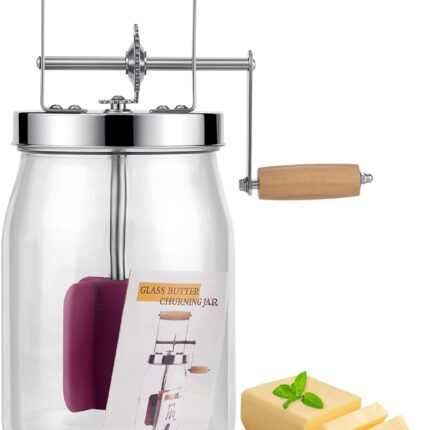 Butter Barrel Glass with Hand Crank