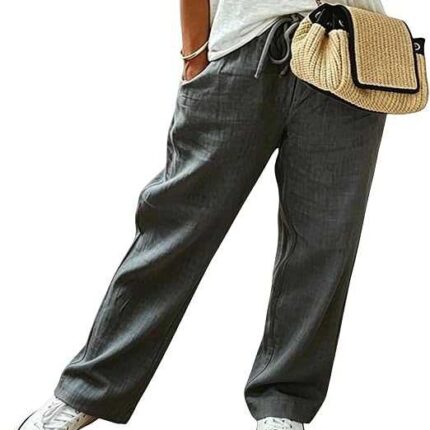 Damen Leinenhose Casual Leicht Sommerhose