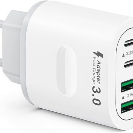 USB C Ladegerät, 4-Ports Mehrfachstecker 60W USB C
