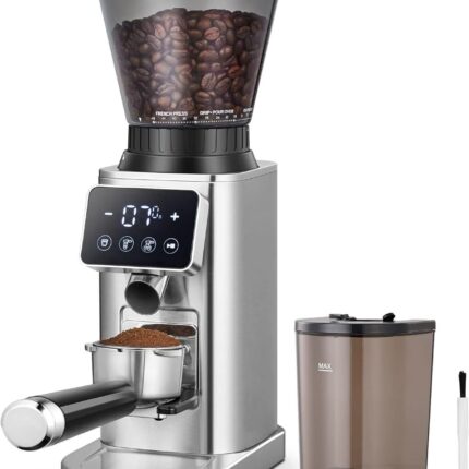 Electric Coffee Grinder with 48 Grinding Levels, Stainless Steel