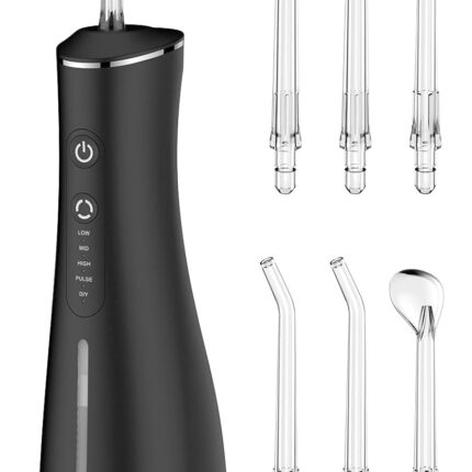 Oral Irrigator Wireless Electric Tooth Cleaner 4 Modes 4 Nozzles IPX7 Waterproof for Travel and Home