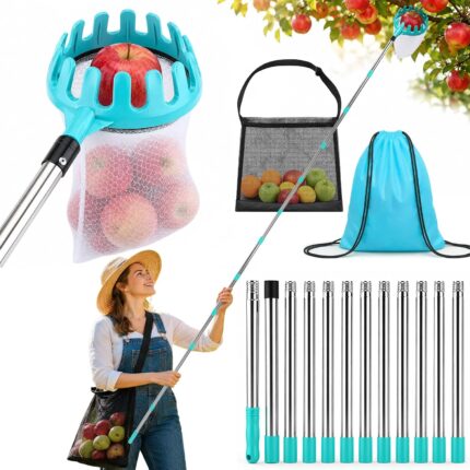 4.6 m Fruit Picker Cherry Picker Apple Picker with Telescopic Handle Diameter 16 cm