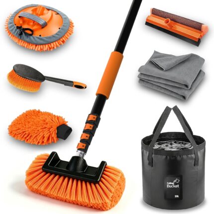 SISUPASSIE 4.8 m Car Wash Brush with Telescopic Handle
