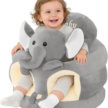 Baby Seat Aid Plush Elephant Soft Baby Sofa with Back Support