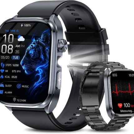 KPEP Men's Smartwatch with ECG/Blood Pressure/Uric Acid/HRV/LED Light/BMI 2.0 i