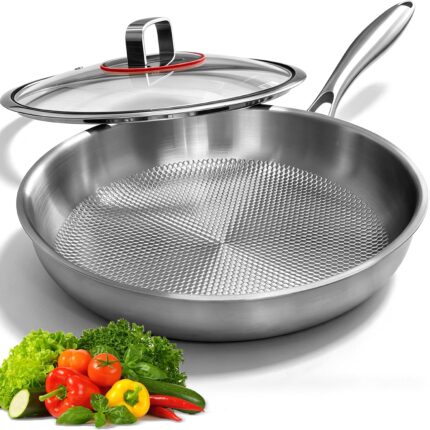30 cm Titanium Pan Uncoated Titanium Pan with Lid
