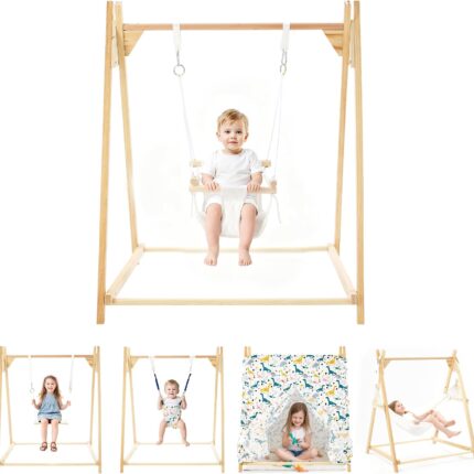 Kinderschaukel Indoor Holz mit Gestell