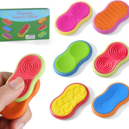 Fidget Toys 6 Pieces Magnetic Sliders - Silicone Sensory Set
