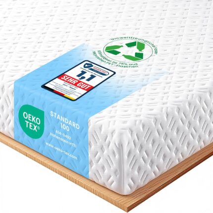 Topper 90 x 200 cm, 8 cm Height H4/H5 Double Hardness Mattress Topper